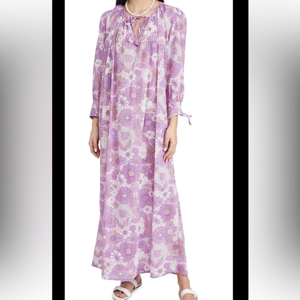 Antik Batik Lavender Floral Maxi Dress
